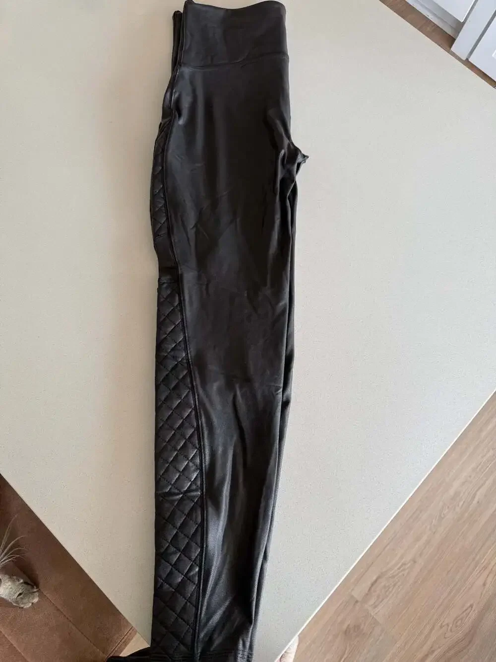 Spanx Faux Leather Quilted Moto Leggings